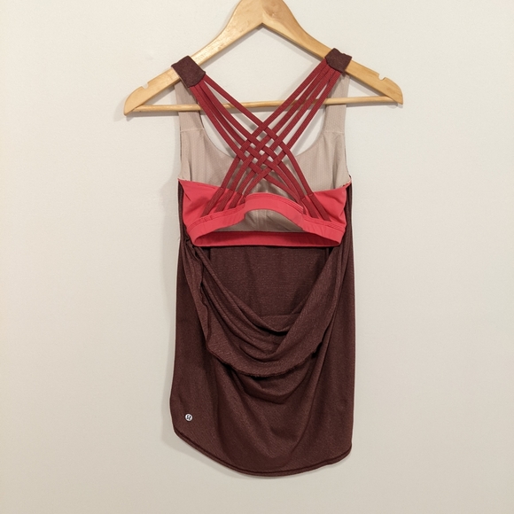 Lululemon Wild Tank Heathered Bordeaux Drama/Bon Bon Wee Stripe Bordeaux Drama 6 - Picture 12 of 16